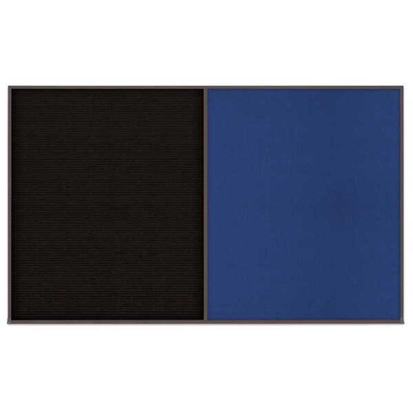 Triple Door Radius Corkboard, 72"x36", Hea, UV7015RC-BLACK-FORBO